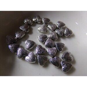Striped Look Heart Spacer Beads